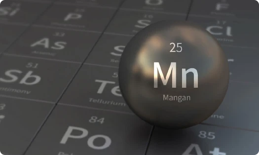 Periodická tabuľka zvýrazňujúca Mangán